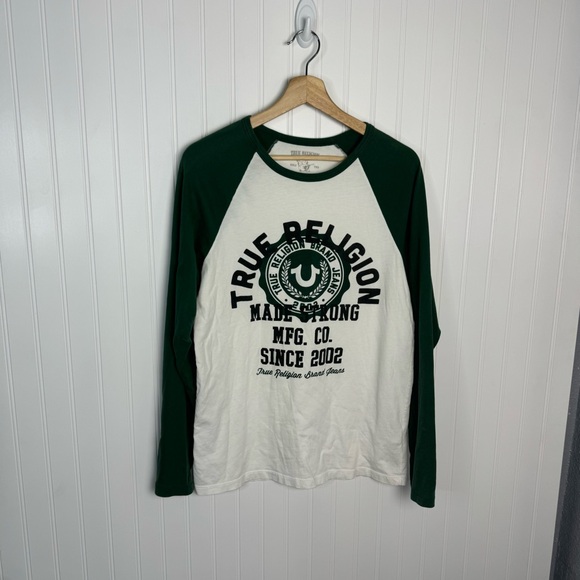 True Religion Other - true religion Shirt Men’s Small Baseball Tee Casual Green White Casual
